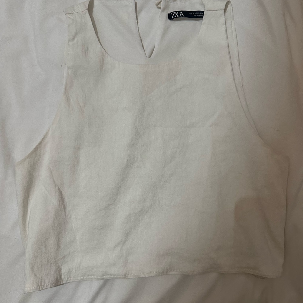 Zara Cream Sleeveless Tank Top